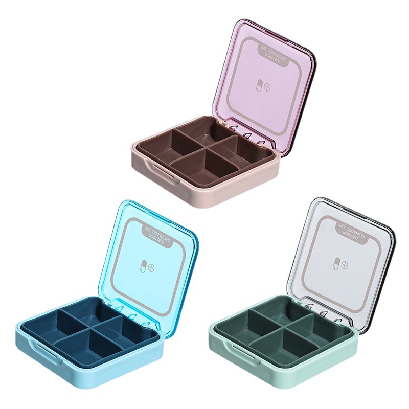 Mini Pillbox Portable Dispensing a Week Travel Pack Storage Box