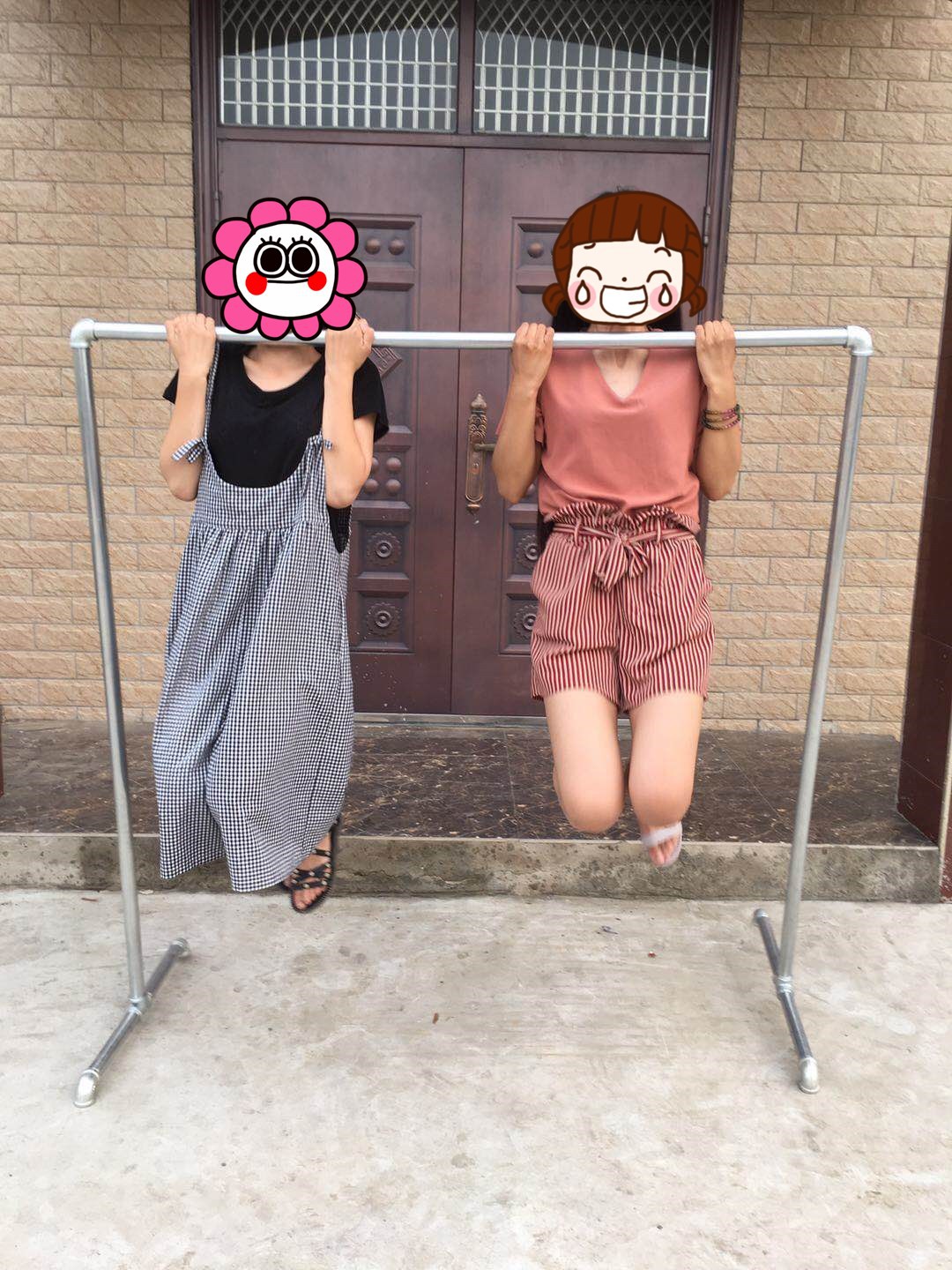 落地镀锌水管简易晾衣架钢管晾衣架阳台单杠架夜市服装店摆摊批发