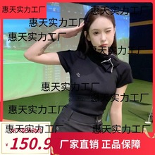 高尔夫服装女韩版高尔夫短袖女显瘦弹力短袖女套装女高尔夫裙