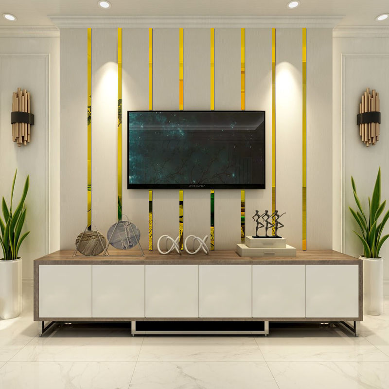 长条贴纸一米长亚克力镜面墙贴客厅装饰条自粘电视背景墙边框条