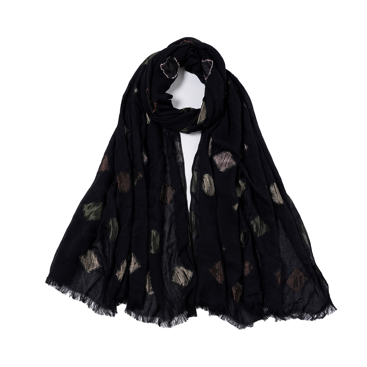 Exclusive for Cross-Border Hot-Selling New Arrival Elegant Fashion Cut Flower Outer Wear Women's Shawl Versatile Highlight Temperament Women's Scarf