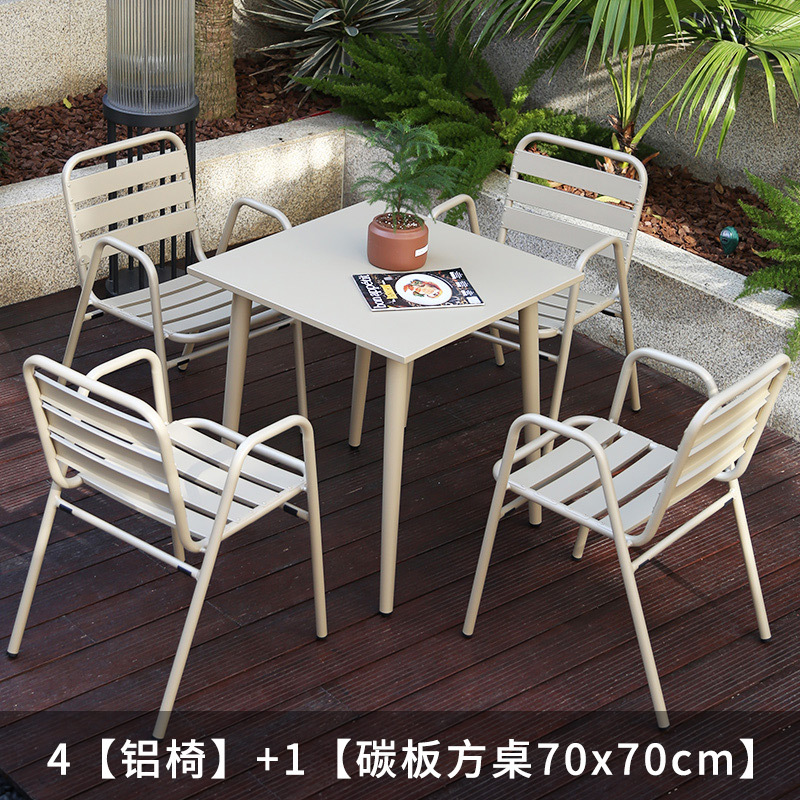 Outdoor Desk-Chair Courtyard Garden Balcony Leisure Chair Tea Table Three-Piece Coffee Shop Outdoor Terrace Tea Table Combination