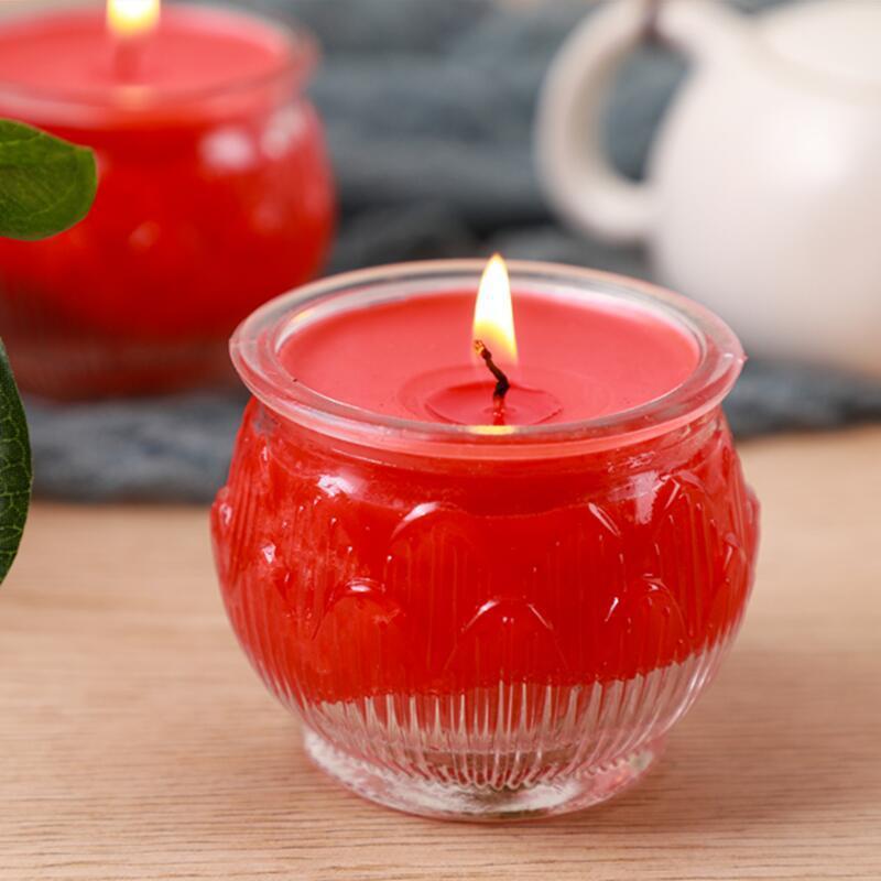 蜡烛家用酥油灯批发24小时平口供佛灯无无异味佛前植物酥油长明灯