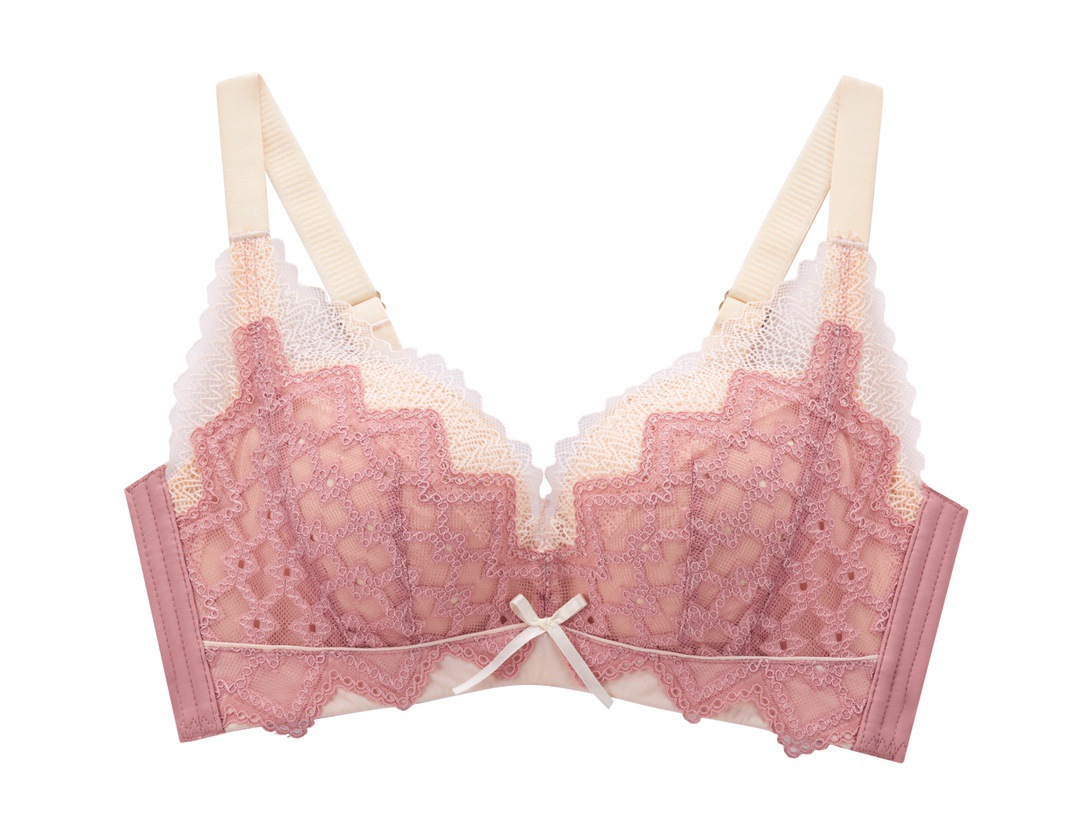 金冠夫人文胸上薄下厚聚拢收副乳舒适蕾丝性感小胸青年无钢圈内衣