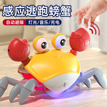 电动感应自动逃跑的螃蟹会爬行益智儿童婴幼儿宝宝学爬玩具0一1岁