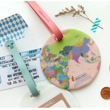 PVC世界地图款行李牌外出行李箱吊牌包包挂件装饰