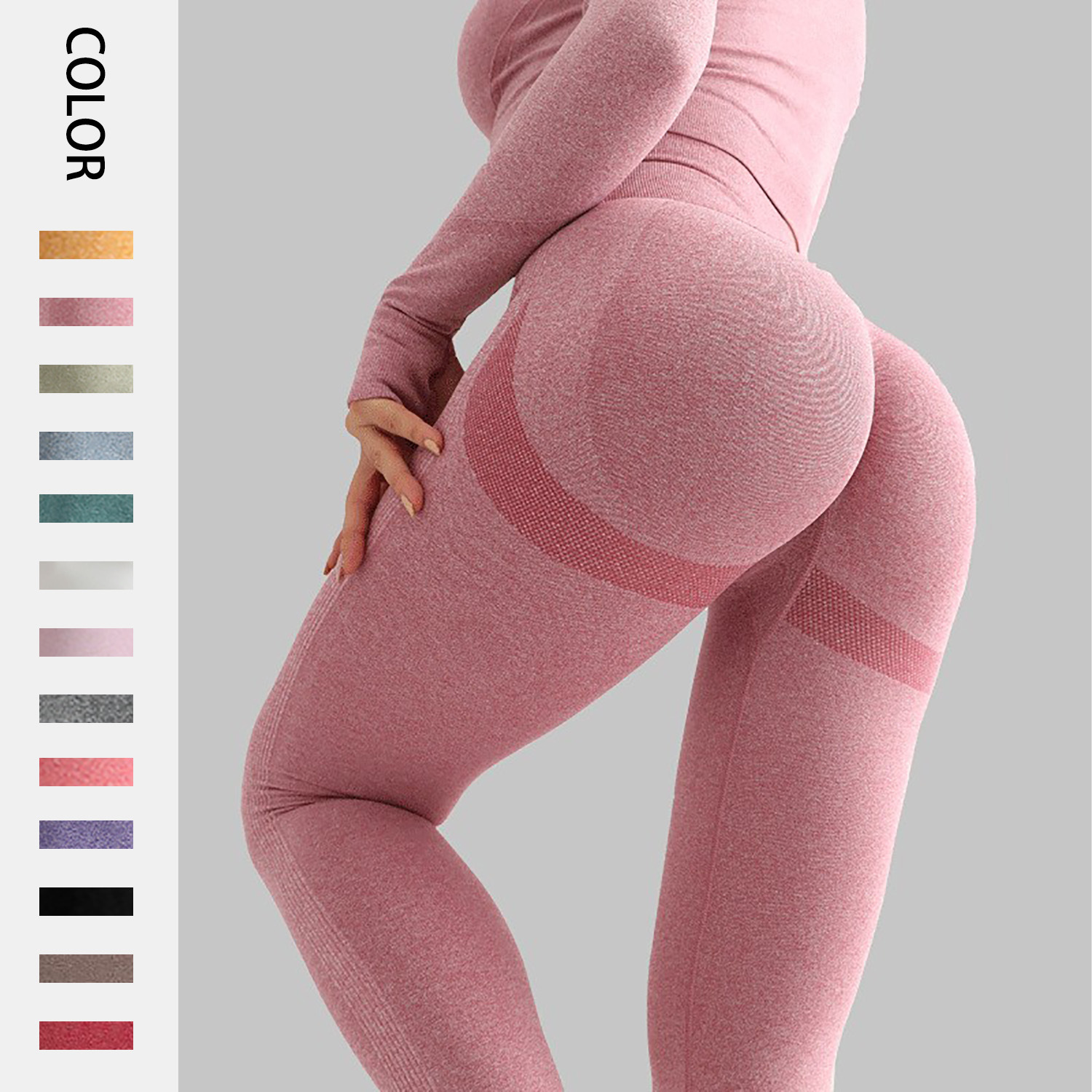 Peach Internet Celebrity European and American Seamless Yoga Pants Hip Breathable Yoga Clothes Tight High Waist Sports Workout Bottoms Women