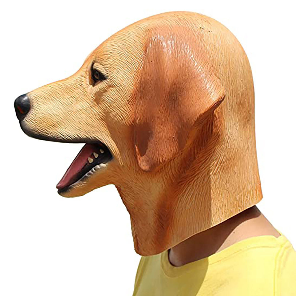 神烦狗头拉布拉多面具秋田犬面具万圣节黄狗头套乳胶动物头面具