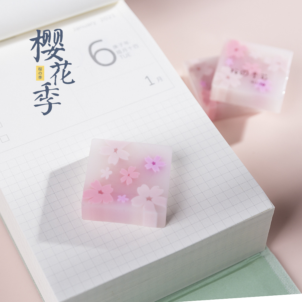 New Cherry Blossom Eraser Student Creativity Rubber Cute Girl Heart Few Scraps Wipe Clean Traceless Elephant Skin