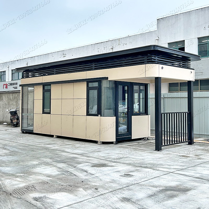 上海嘉定圆弧角岗亭防雨工厂小区物业成品保安门卫室带空调厨房间