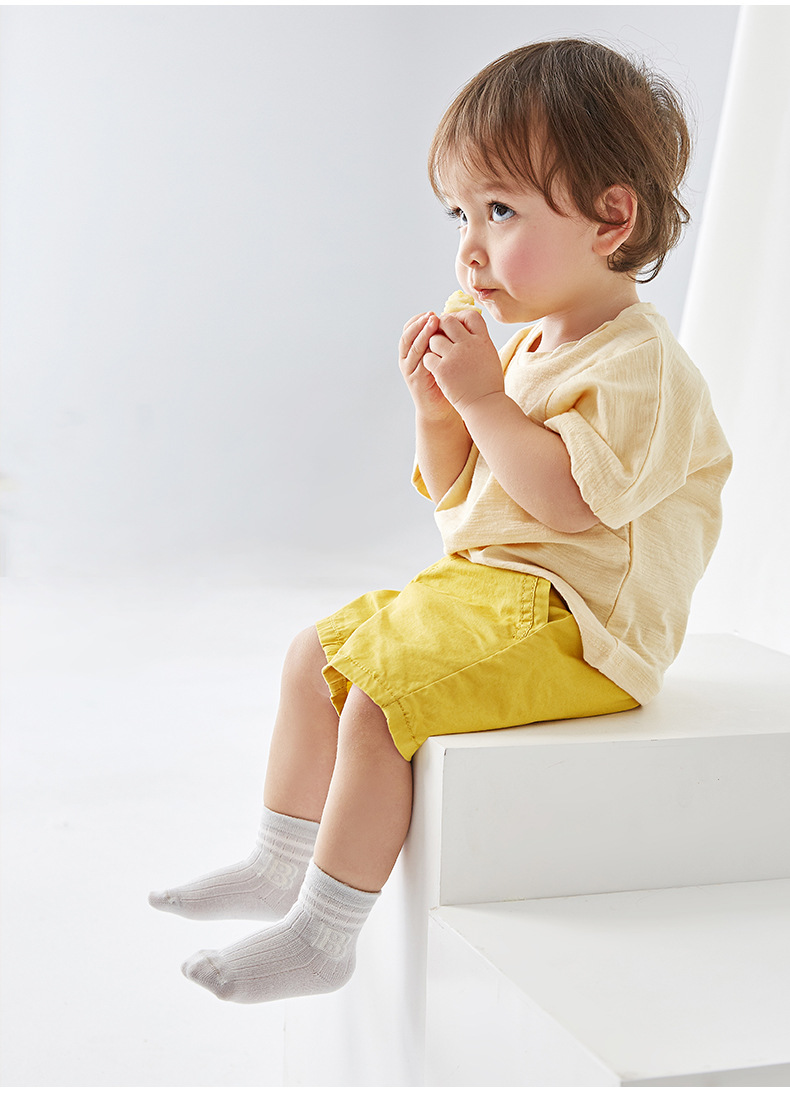 贝比儿童袜子春夏薄款棉短袜女童松口透气网眼无骨可爱春秋宝宝袜