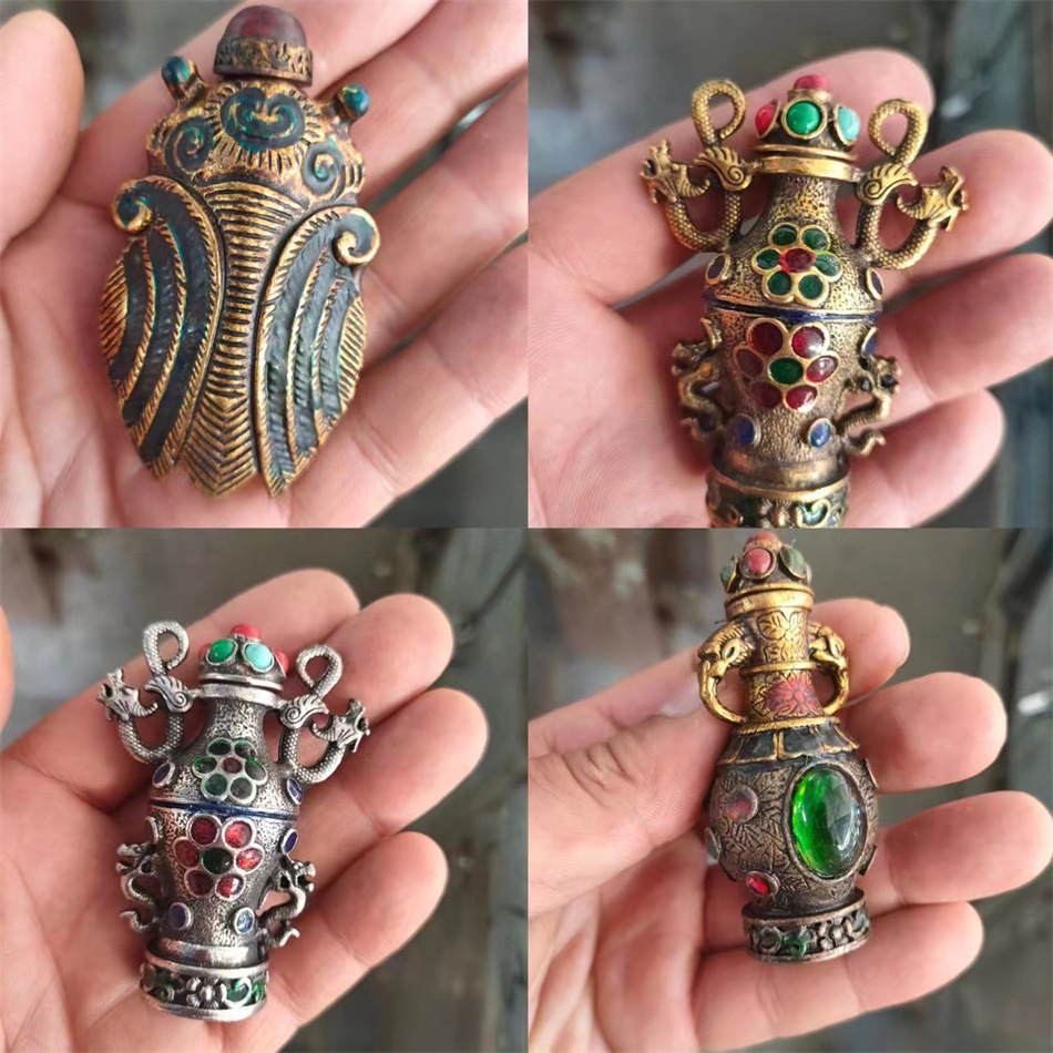 古玩收藏景泰蓝镶嵌 鼻烟壶 宝石 文玩鼻烟壶工艺品批发_全球日用品