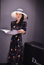辰羽2023夏季新款外贸批发气质印花高品质优雅知性连衣裙
