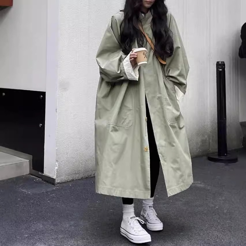 长款风衣外套女2024秋款简约韩版时尚高级感超好看英伦风过膝上衣