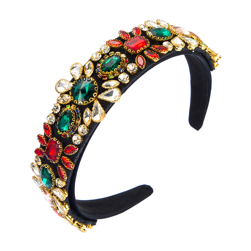 和鸣发箍欧美巴洛克复古华丽头箍五行幸运色绿色发窟宽边韩版发饰