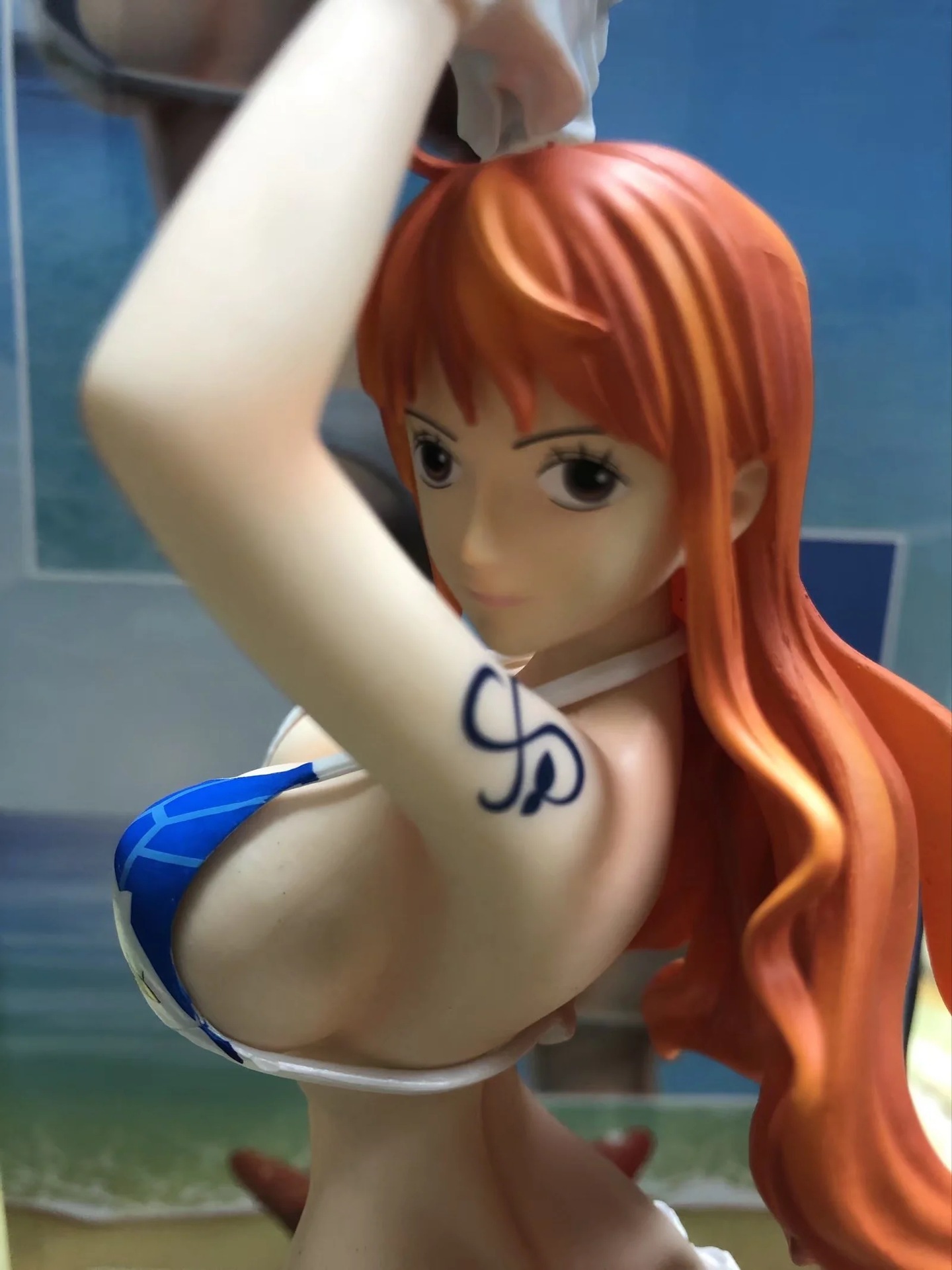 动漫批发 海贼王 gk 爆衣 泳装 娜美 绅士款 场景 雕像 盒装手办