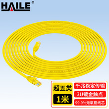 超五类网线 网络跳线  无氧铜线芯 非屏蔽 线缆 黄色HT-220C