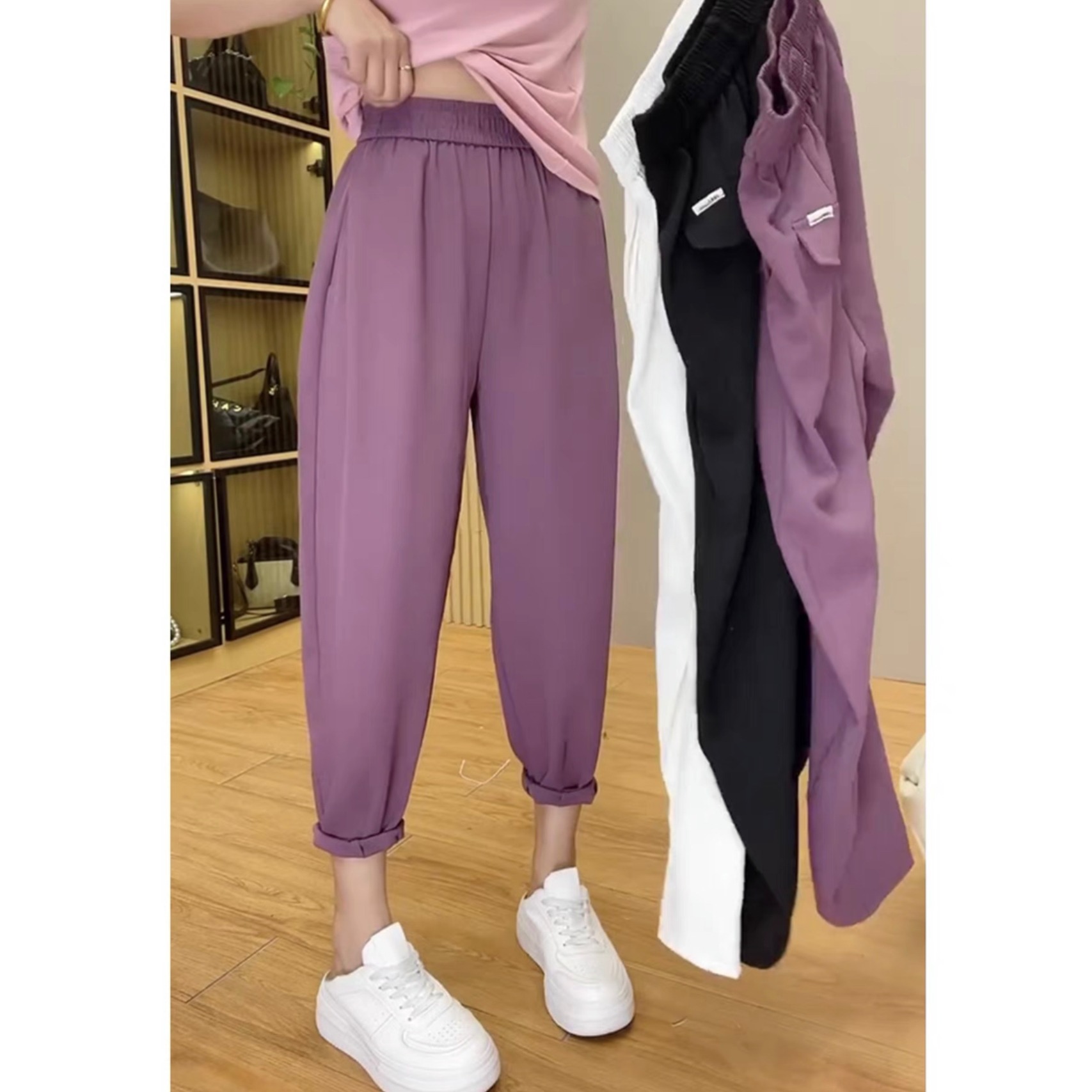 Suit Pants for Women Spring/Summer 2023 New High Waist Summer Thin Casual Straight-Leg Harem Pants Thin Baggy Pants