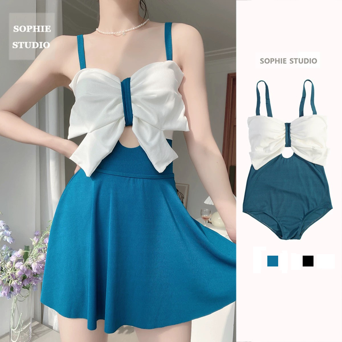 泳衣女式分体两件套专业泳衣批发辛苦啊时尚可爱荷叶边保守泡温泉