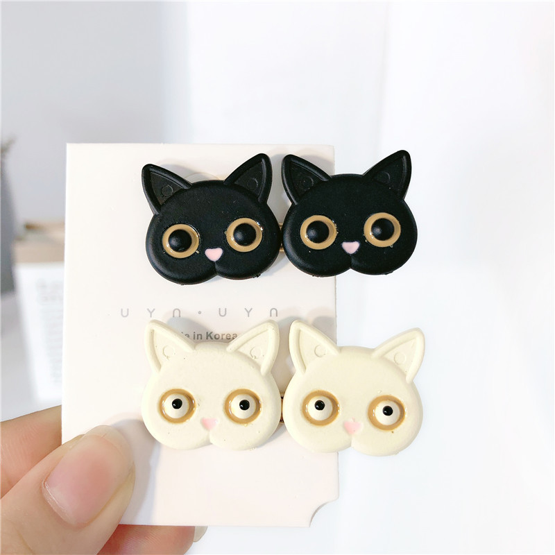 卡通小猫侧边2021新款潮头饰发夹可爱小猫ins风简约夹子发卡女