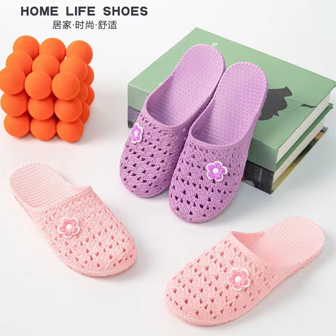 24年新款夏季简约女士沙滩包头洞洞拖鞋家居防滑耐磨透气花园鞋