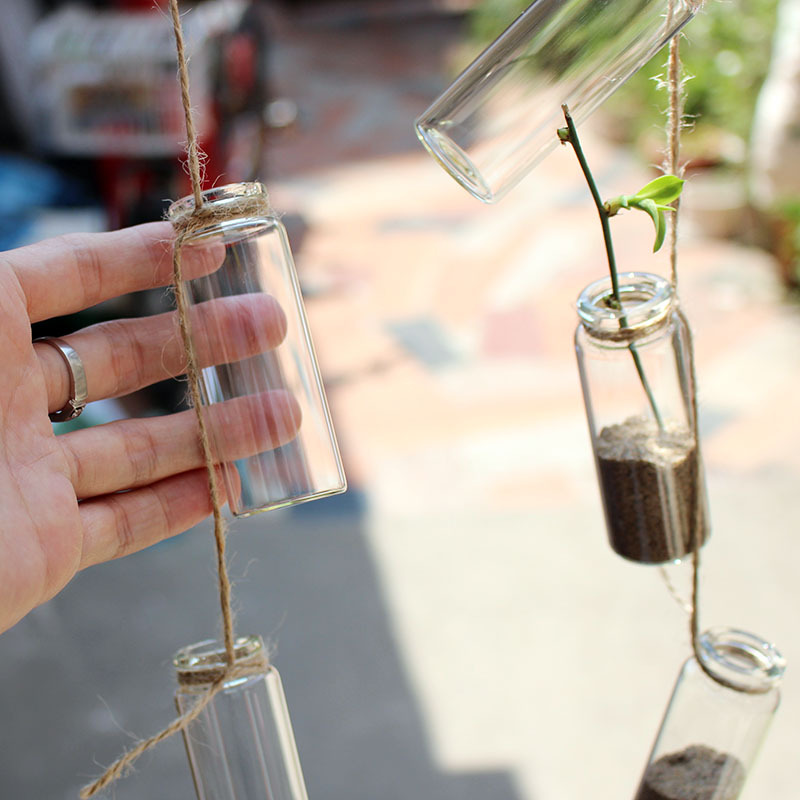 包邮50支壁挂透明迷你玻璃瓶小号插花瓶创意房间墙面家居挂饰风铃