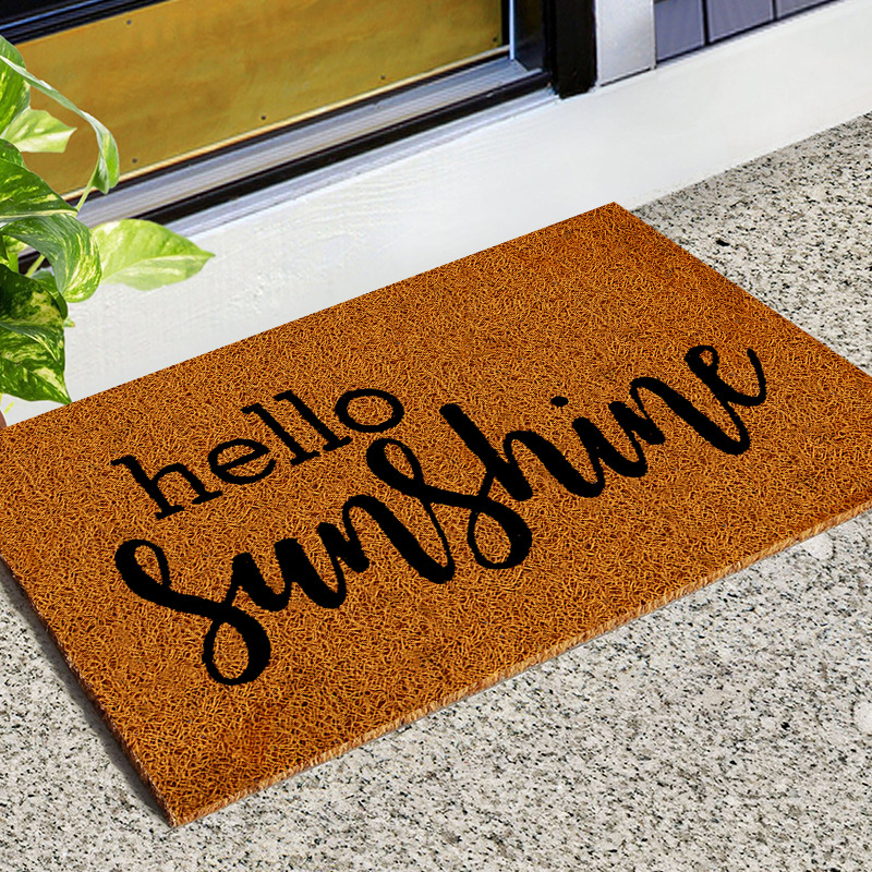 Cross-Border Imitation Coconut Palm Household PVC Doormat Hallway Entrance Door Mat Non-Slip Floor Mat PVC Household Carpet Mat