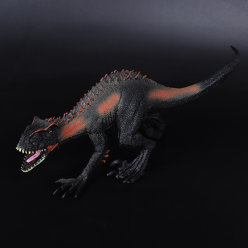 跨境侏罗纪暴虐迅猛龙模型玩具 实心塑胶仿真恐龙模型电影同款