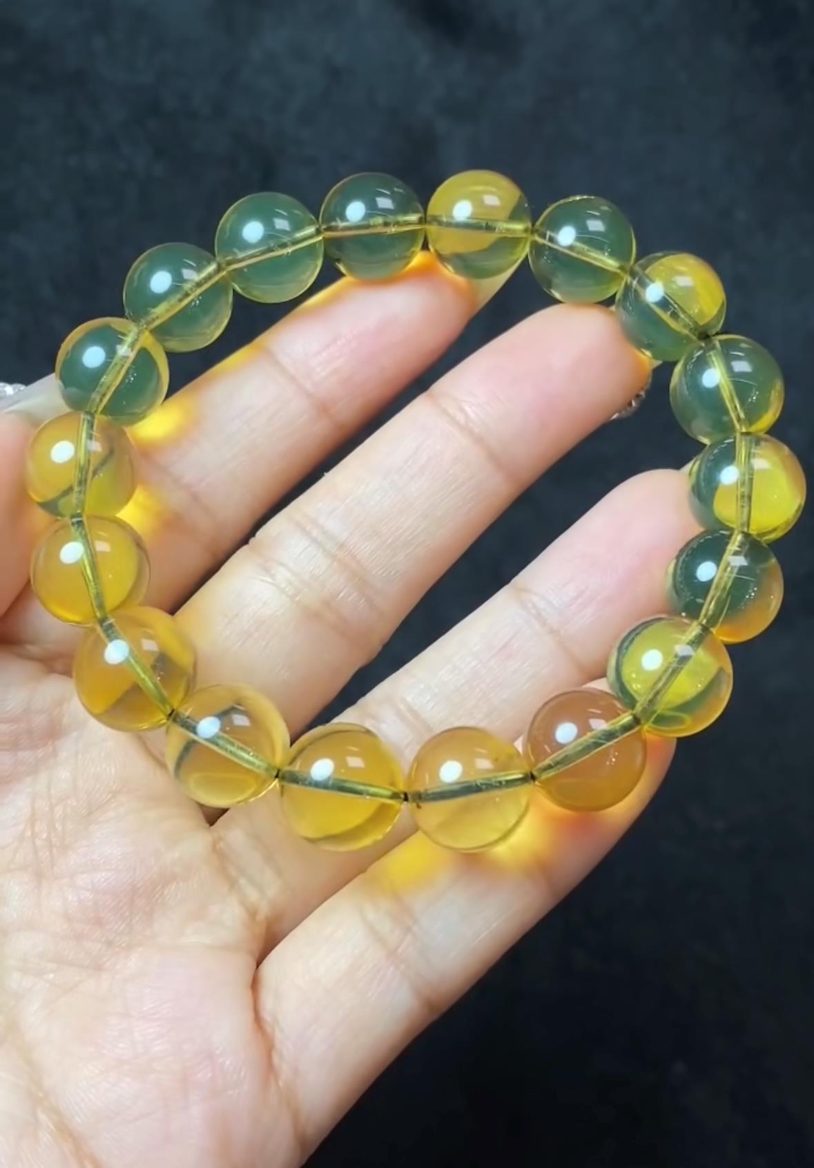 墨西哥天然琥珀蓝珀手串批发 手链高蓝度 3a净水 完美无瑕 高品质