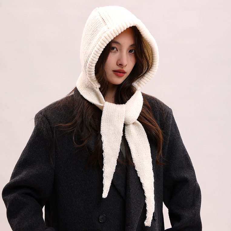 巴拉克拉法帽子女秋冬季2025新款保暖围脖一体网红手套毛线针织帽