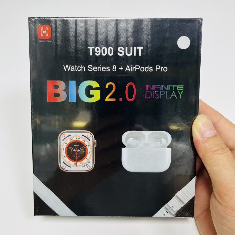 新款T900 SUIT 套装智能手表蓝牙耳机二合一双表带通话精美礼盒