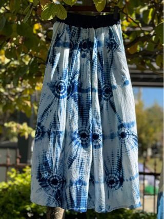 传统重工扎染半身裙云南大理纯收工植物蓝染长裙-阿里巴巴
