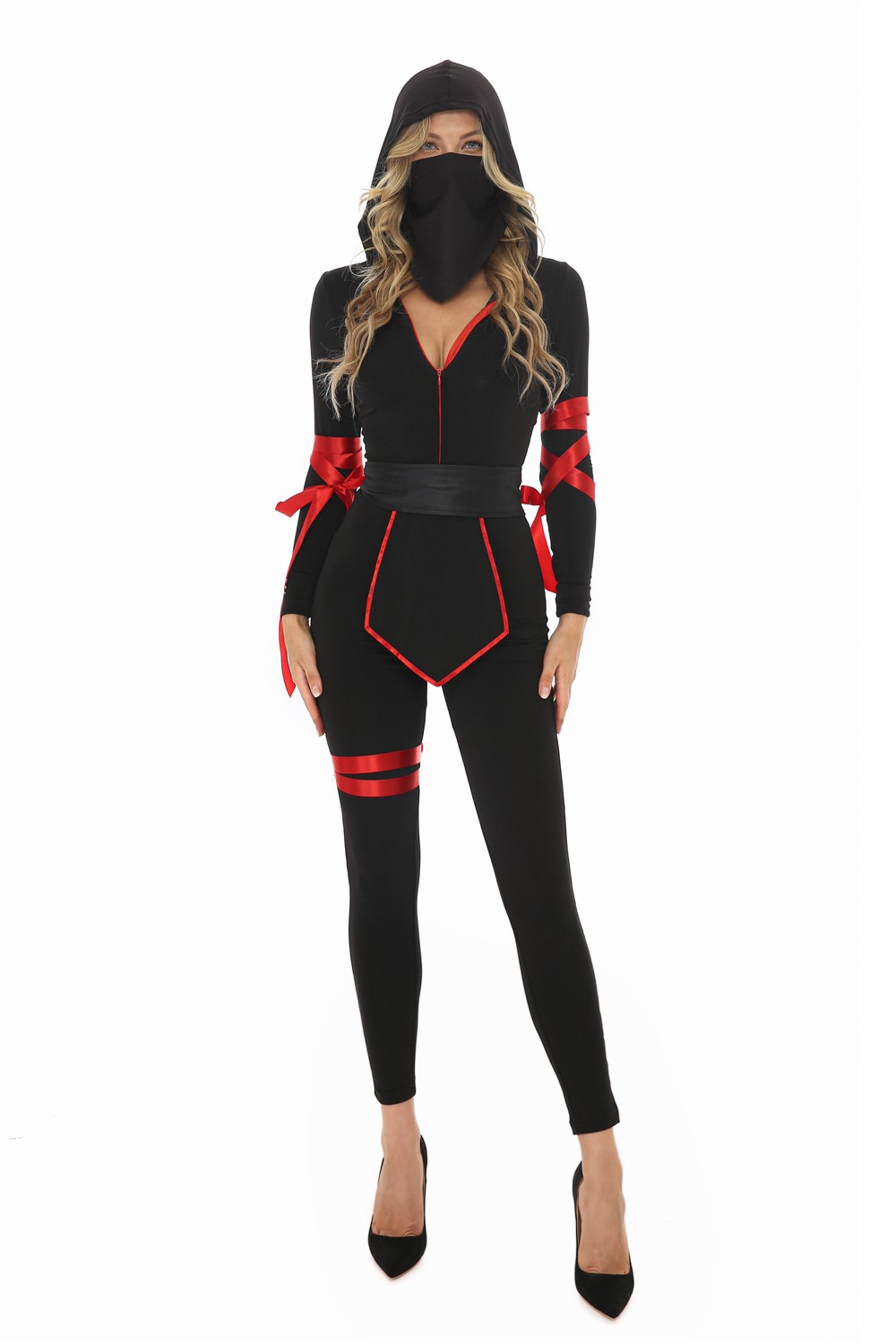 日本武士道忍者角色扮演蒙面女战士忍者游戏服连体装万圣节演出服