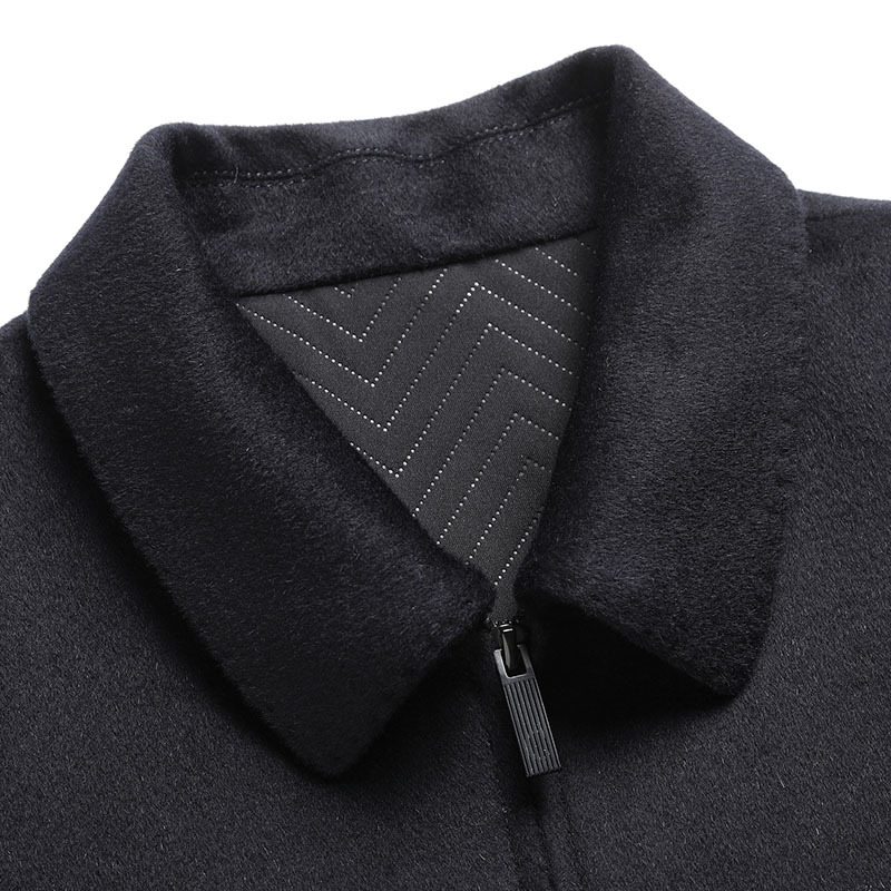 High-End Autumn and Winter New Men's Casual Pure Wool Jacket Turn-down Collar Coat Middle-Aged Business Men Woolen Jacket Coat