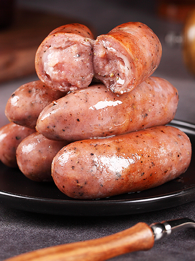 双汇无淀粉肠火山石纯肉烤肠440g台湾黑胡椒地道肠热狗小吃脆皮肠