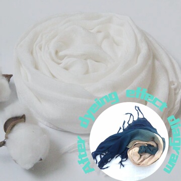 草木染围巾竹节棉纯白植物扎染蜡染流苏长巾披肩日系森女风特价