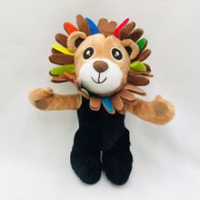 狮子毛绒玩具带魔术贴儿童玩偶 青岛厂家外贸货源节日吉祥物