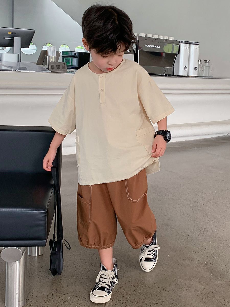 儿童夏装男童套装短袖夏季薄2023新款中大童男孩夏款衣服酷帅时尚