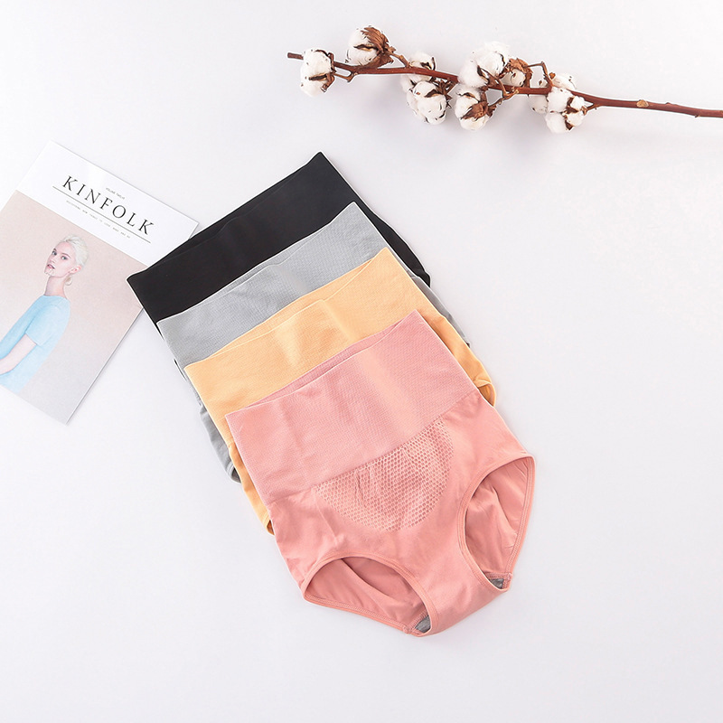 跨境外贸无缝涤纶蜂巢高腰内裤女大码高弹三角裤女-阿里巴巴