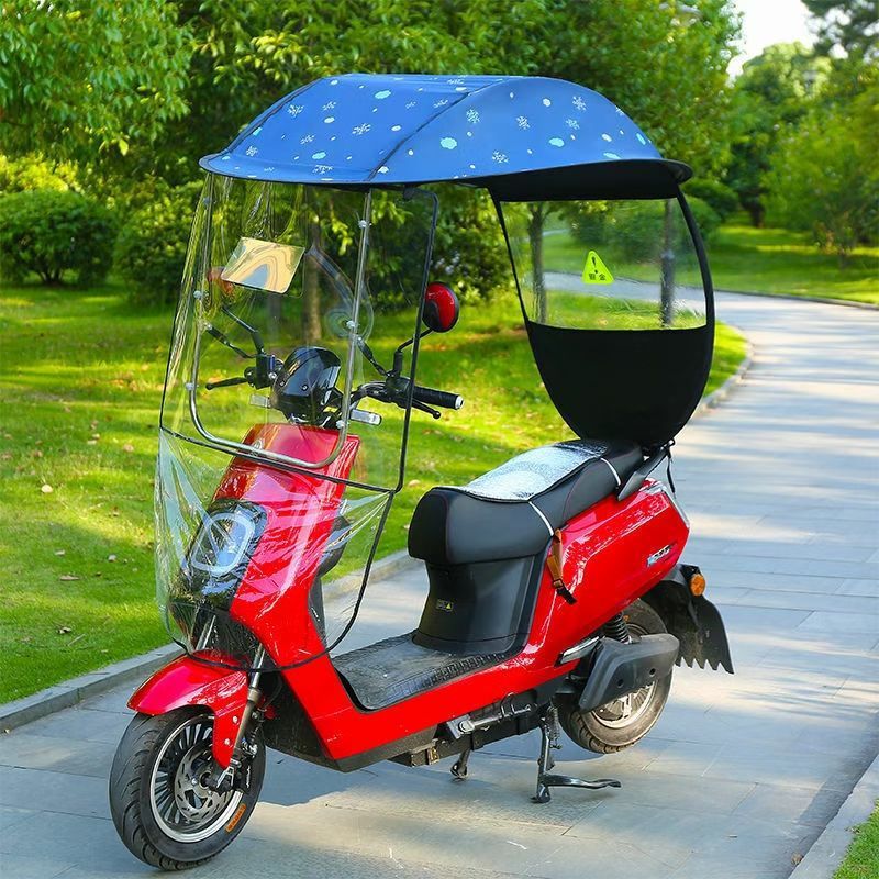 摩托车雨棚电动车蓬新款加厚电瓶车车棚可折叠挡风罩防晒加固跨境