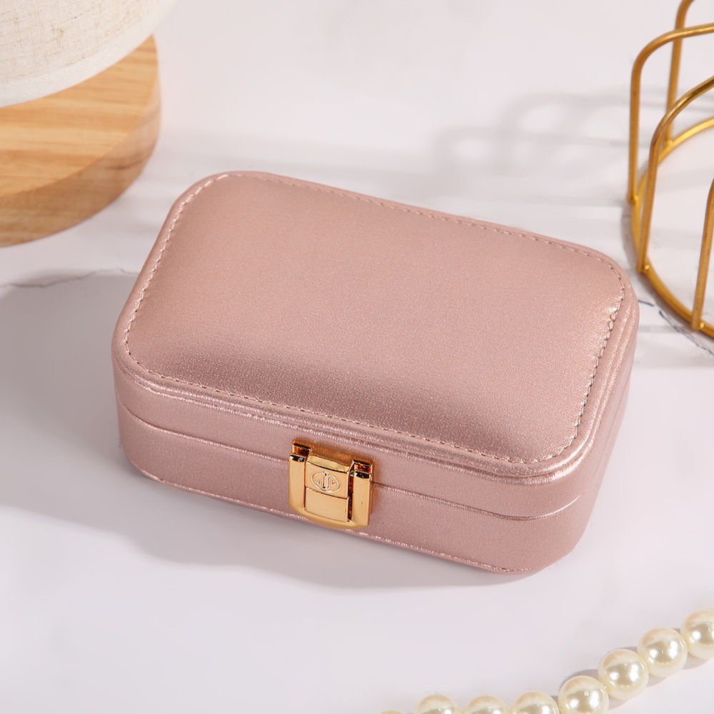 Macaron Leather Jewelry Storage Bag Girl Heart Large Capacity Jewelry Packaging Box Dustproof Moisture-Proof Exquisite Jewelry Box