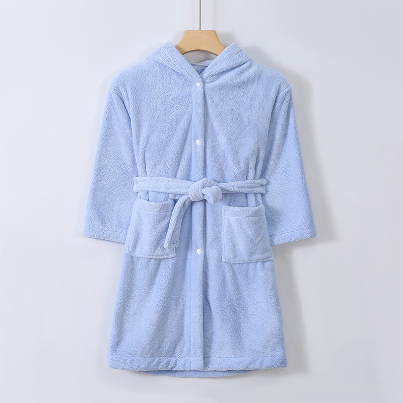 Cross-Border Coral Fleece Children's Rabbit Bathrobe Autumn and Winter Baby Bath Thickened Absorbent Home Wear Pajamas Men's and Women's Baby