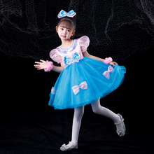萨朗六一儿童演出服女童蓬蓬纱裙幼儿园舞蹈服可爱公主裙蝴蝶结表