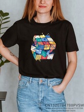 Women Rubik's Cube Funny Print T-shirt Girl Y2K Short Sleeve