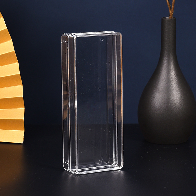 厂家长方形天地盖ps透明包装塑料盒徽章金币塑料盒亚克力通用盒子