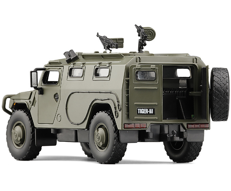 jkm1/32 虎式装甲车警车特种部队五开门语音声光合金车模汽车模型
