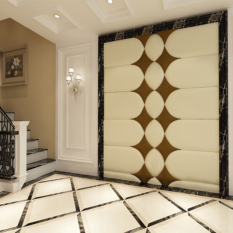 皮革手工异形软包硬包欧式电视背景墙定制厂家