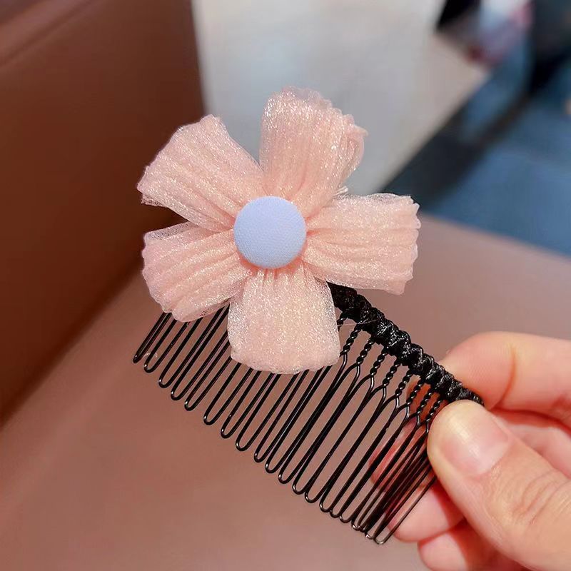 Children's Hair Patch Hair Comb Girl Flower Hair Comb 2023 Internet Celebrity Girl Bangs Finishing Bow Hair Clip