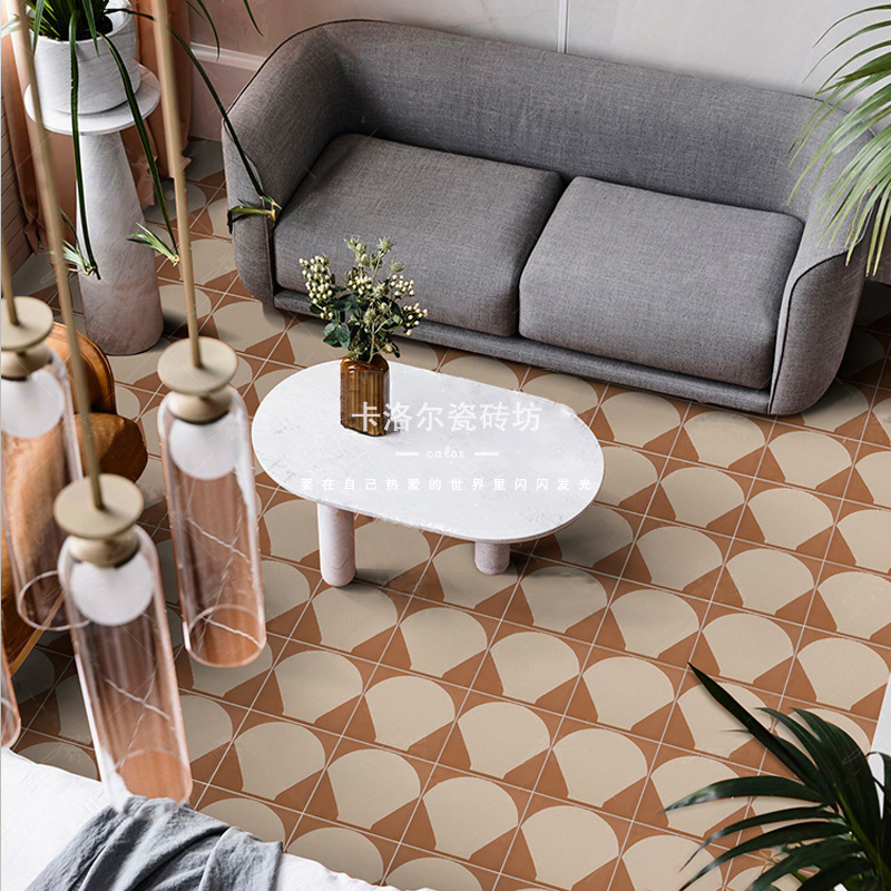 摩洛哥小花砖厨房卫生间墙砖玄关地砖200x200复古赤贫风餐厅瓷砖