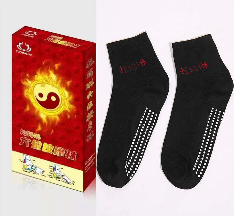 包邮爆款托玛琳穴位按摩袜 中老年涂点养生磁疗热灸袜子会销礼品